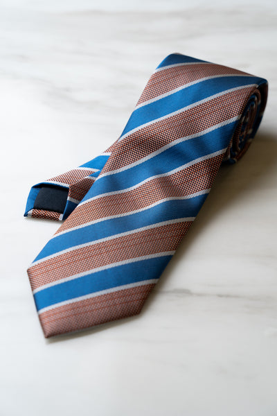 AT043BNBU Brown/Blue Stripe Tie