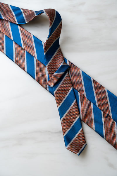 AT043BNBU Brown/Blue Stripe Tie