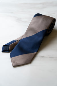AT044BNBU Light Brown/Blue Stripe Tie