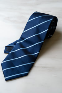 AT048NY Navy Blue Stripe Tie