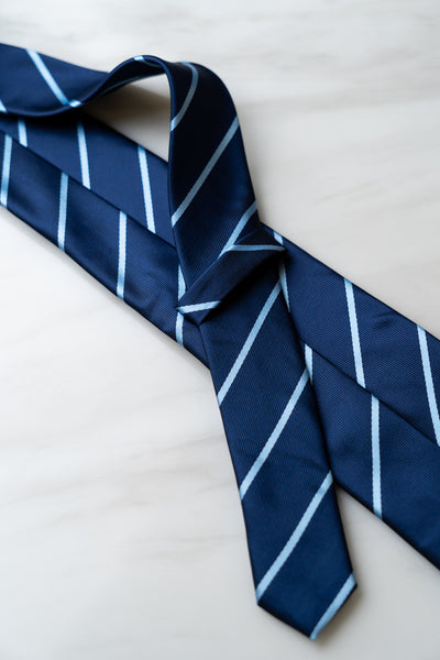 AT048NY Navy Blue Stripe Tie