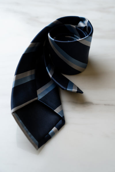 AT051NY Navy Blue Stripe Tie