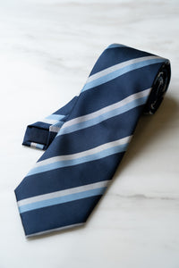 AT051NY Navy Blue Stripe Tie