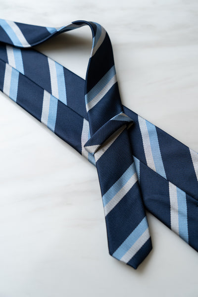 AT051NY Navy Blue Stripe Tie