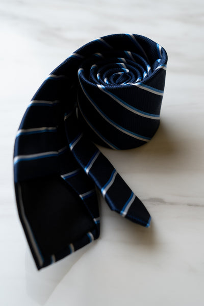 AT052NY Navy Blue Stripe Tie