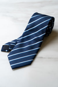 AT052NY Navy Blue Stripe Tie