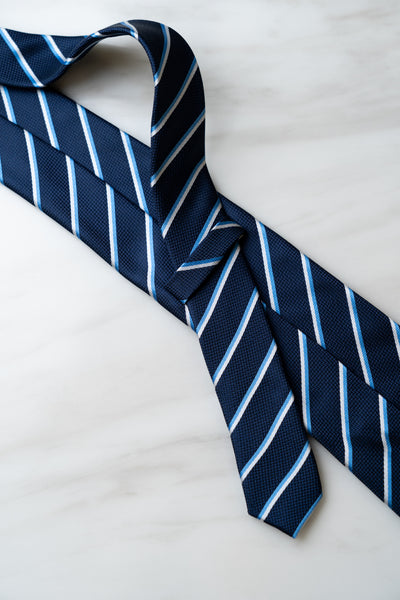 AT052NY Navy Blue Stripe Tie