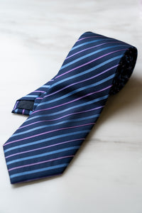 AT057BU Blue Stripe Tie