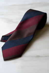 AT067RD Green/Red/Brown Stripe Tie