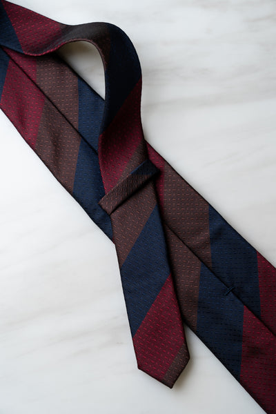 AT067RD Green/Red/Brown Stripe Tie
