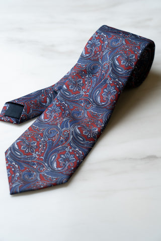 AT073BURD Blue Paisley Tie