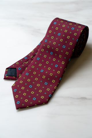 AT077RD Red Floral Tie
