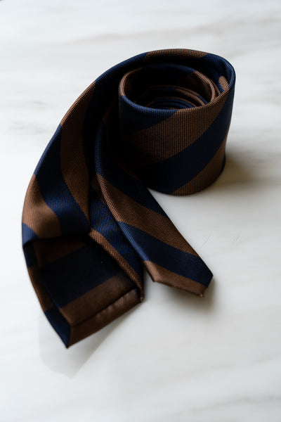 AT078BNBU Brown/Blue Stripe Tie