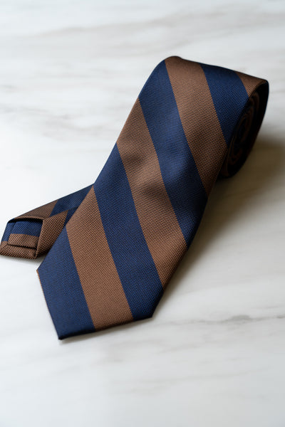 AT078BNBU Brown/Blue Stripe Tie