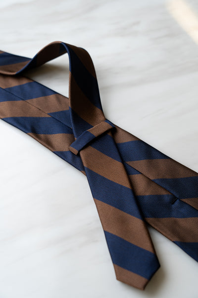 AT078BNBU Brown/Blue Stripe Tie