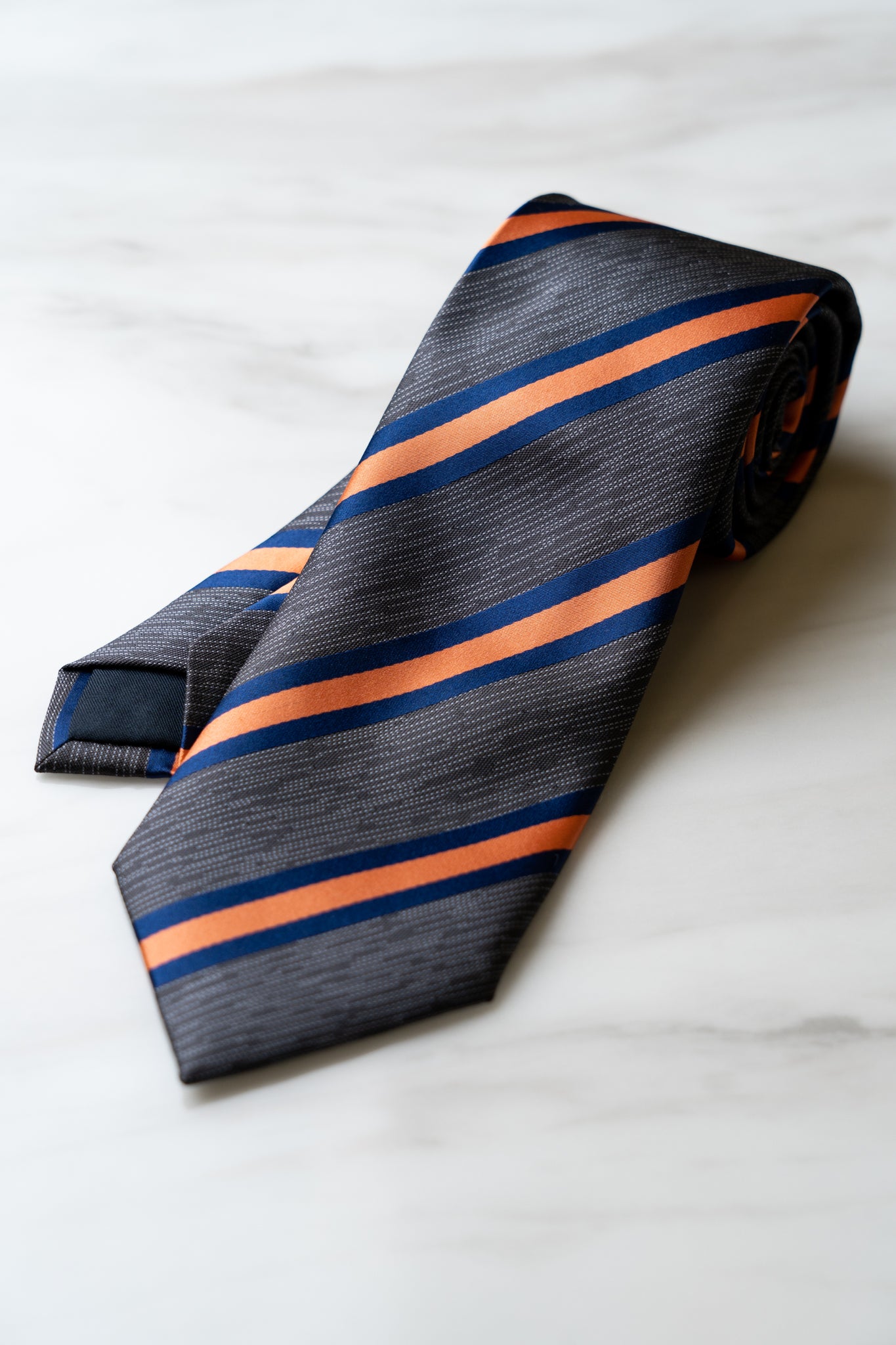 AT080GYOR Grey/Orange Stripe Tie