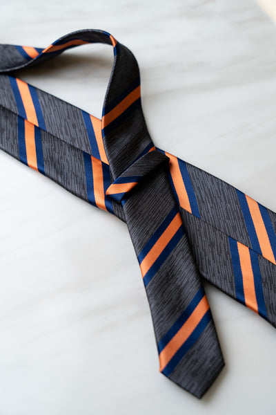 AT080GYOR Grey/Orange Stripe Tie