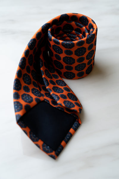 AT081OR Orange Floral Tie