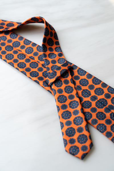 AT081OR Orange Floral Tie