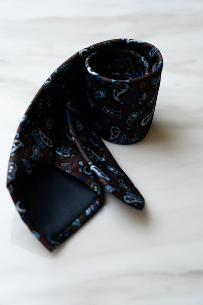 AT084BN Brown Paisley Tie