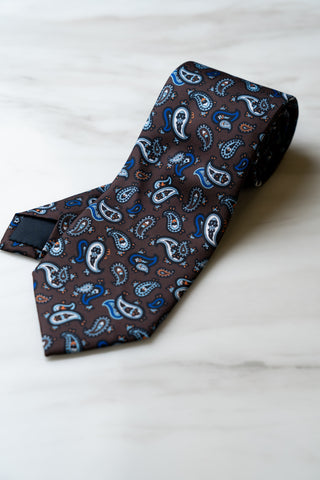 AT084BN Brown Paisley Tie