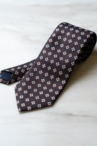 AT085BN Brown Floral Tie