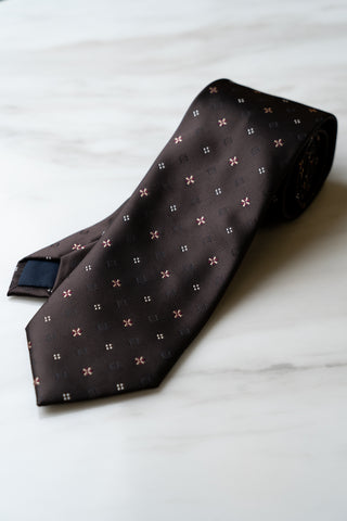 AT087BN Brown Dots Tie