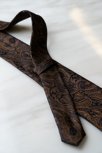 AT091BN Brown Paisley Tie