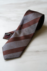 AT092GYBN Grey/Brown Stripe Tie