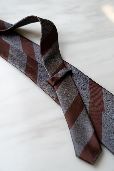 AT092GYBN Grey/Brown Stripe Tie