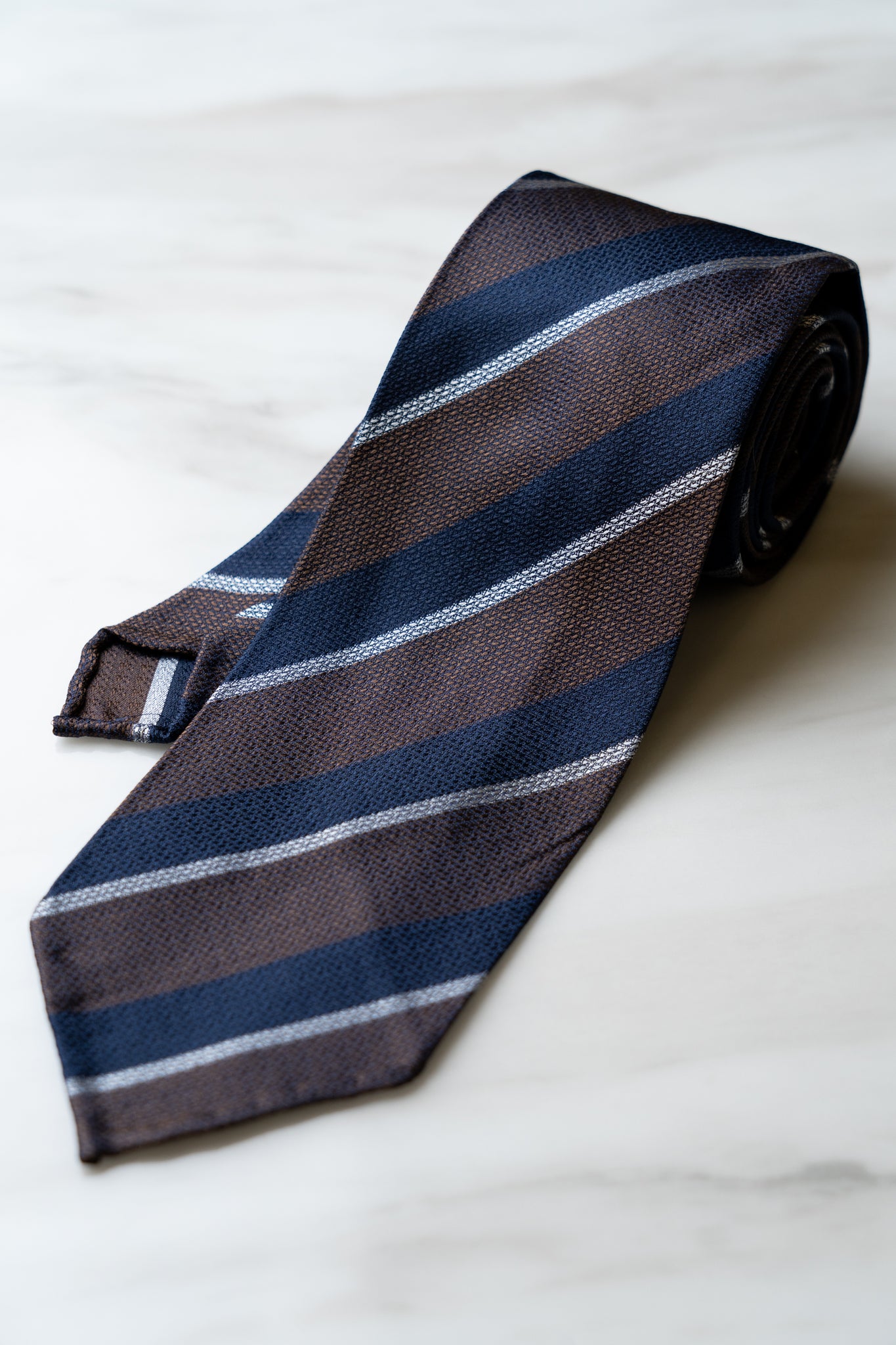 AT095BNBU Brown/Blue Stripe Tie