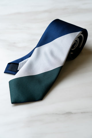 AT097BU Blue/Grey/Green Stripe Tie