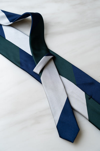 AT097BU Blue/Grey/Green Stripe Tie