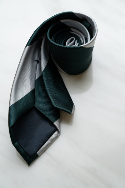 AT105GNGY Dark Green/Light Grey Stripe Tie