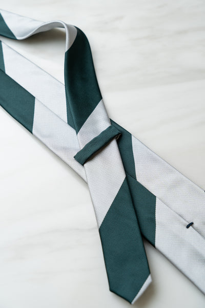 AT105GNGY Dark Green/Light Grey Stripe Tie