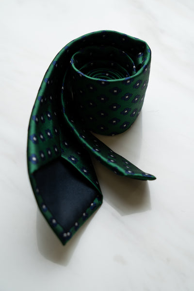 AT111GN Bottle Green Floral Tie