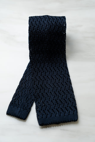 AT112BU Navy Blue Knit Tie