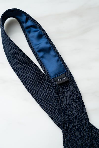 AT112BU Navy Blue Knit Tie