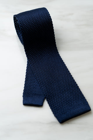 AT113BU Dark Blue Knit Tie
