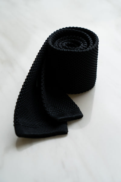 AT115BK Black Knit Tie