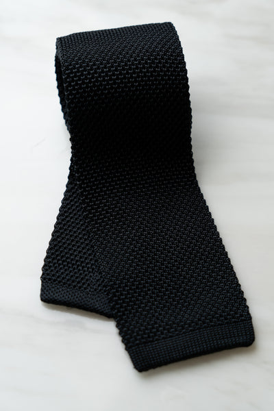 AT115BK Black Knit Tie