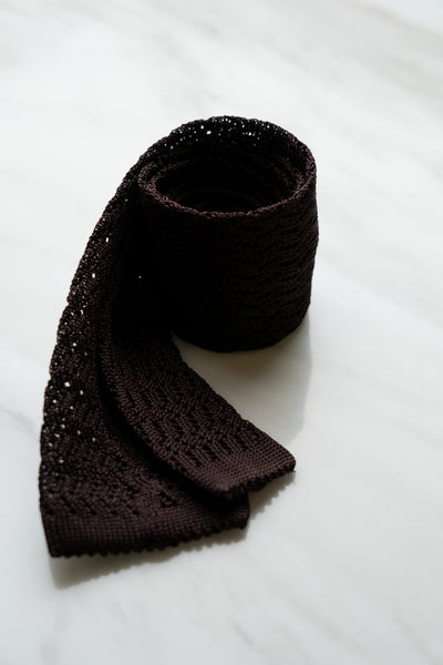 AT116BN Brown Knit Tie