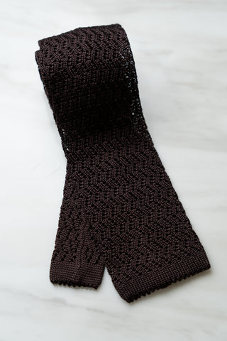 AT116BN Brown Knit Tie
