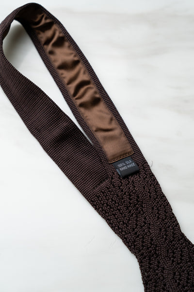 AT116BN Brown Knit Tie