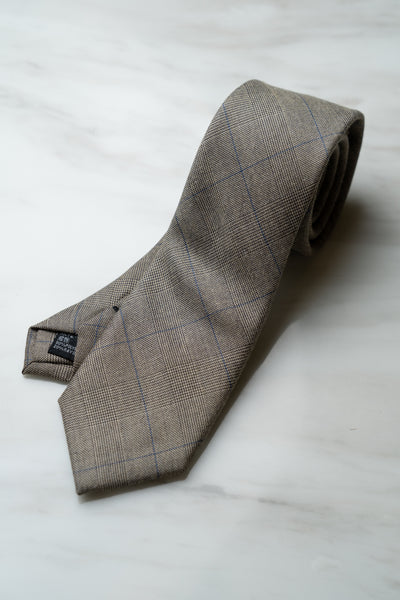AT126BN Light Brown Check Tie