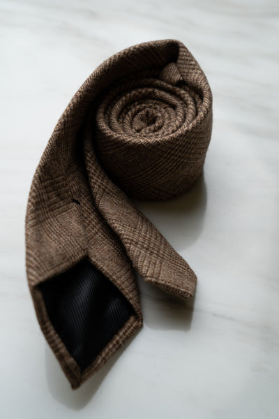 AT128BN Brown Tweed Check Tie