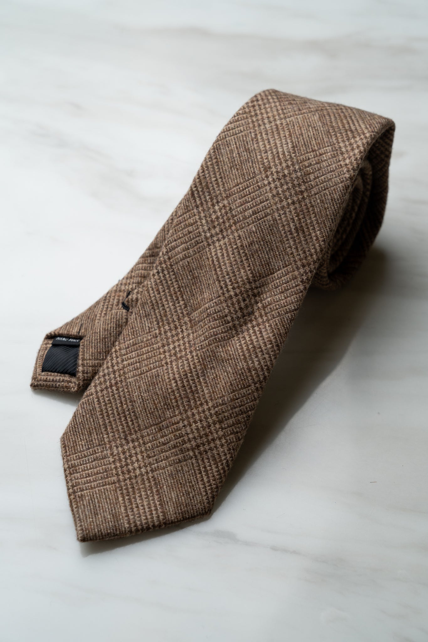 AT128BN Brown Tweed Check Tie