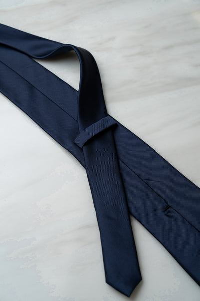 AT135BU Solid Color Tie in Midnight Blue