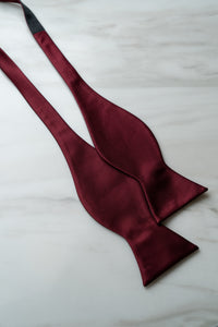 B130RD Red Satin Self Bow Tie