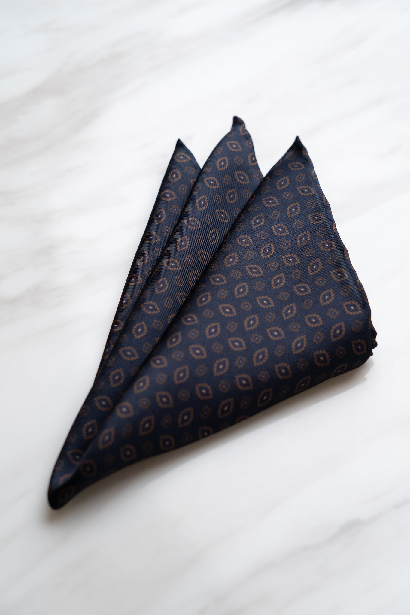 PS035BU Navy Blue Floral Pocket Squares